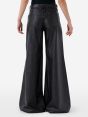 Asia mid rise wide leg flared eco leather rinse wash