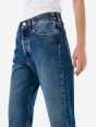 Bella '90s fit mid rise straight stone wash brushed