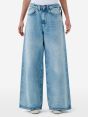 Big low super wide leg low waist light bleach broken edge