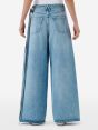 Big low super wide leg low waist light bleach broken edge