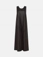 Iris long dress eco leather sleeveless rinse wash
