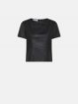 Basic eco leather t-shirt rinse wash