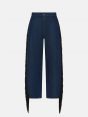 Aida crop super fitted low waist cropped curve leg with franges rinse wash