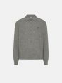 Light grey merino wool-blend Dino polo shirt