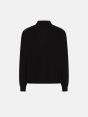 Black merino wool-blend Dino polo shirt