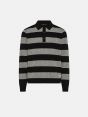 Black/light grey merino wool-blend Milo polo shirt
