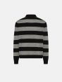 Black/light grey merino wool-blend Milo polo shirt