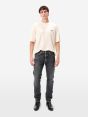 Jeans slim fit effetto vintage grigio scuro