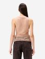 Beige alpaca-blend Aura vest top