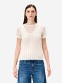 T-shirt Pina in misto alpaca bianco panna