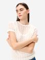 T-shirt Pina in misto alpaca bianco panna