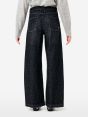 Aida low super fitted low waist volume leg dark tone used wash frayed edge
