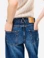 Jeans Aida Crop wide fit effetto vintage navy blue
