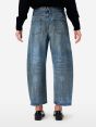 Aida crop super fitted low waist cropped curve leg mid blue antique wash with mineral dirty
