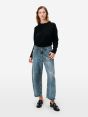 Aida crop super fitted low waist cropped curve leg mid blue antique wash with mineral dirty