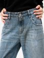 Aida crop super fitted low waist cropped curve leg mid blue antique wash with mineral dirty