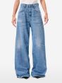 Emily high rise loose fit volume leg mid blue antique wash with light fading