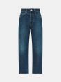 Bella mid rise mom fit cropped leg dark tone used wash