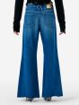LUNA MID RISE FLARED MID TONE STONE WASH DESTROYED EDGE