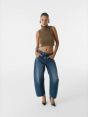 AIDA CROP SUPER FITTED LOW WAIST CROPPED CURVE LEG STONE WASH BRUSHED