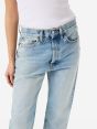 Bella mid rise mom fit cropped leg light bleach broken edge