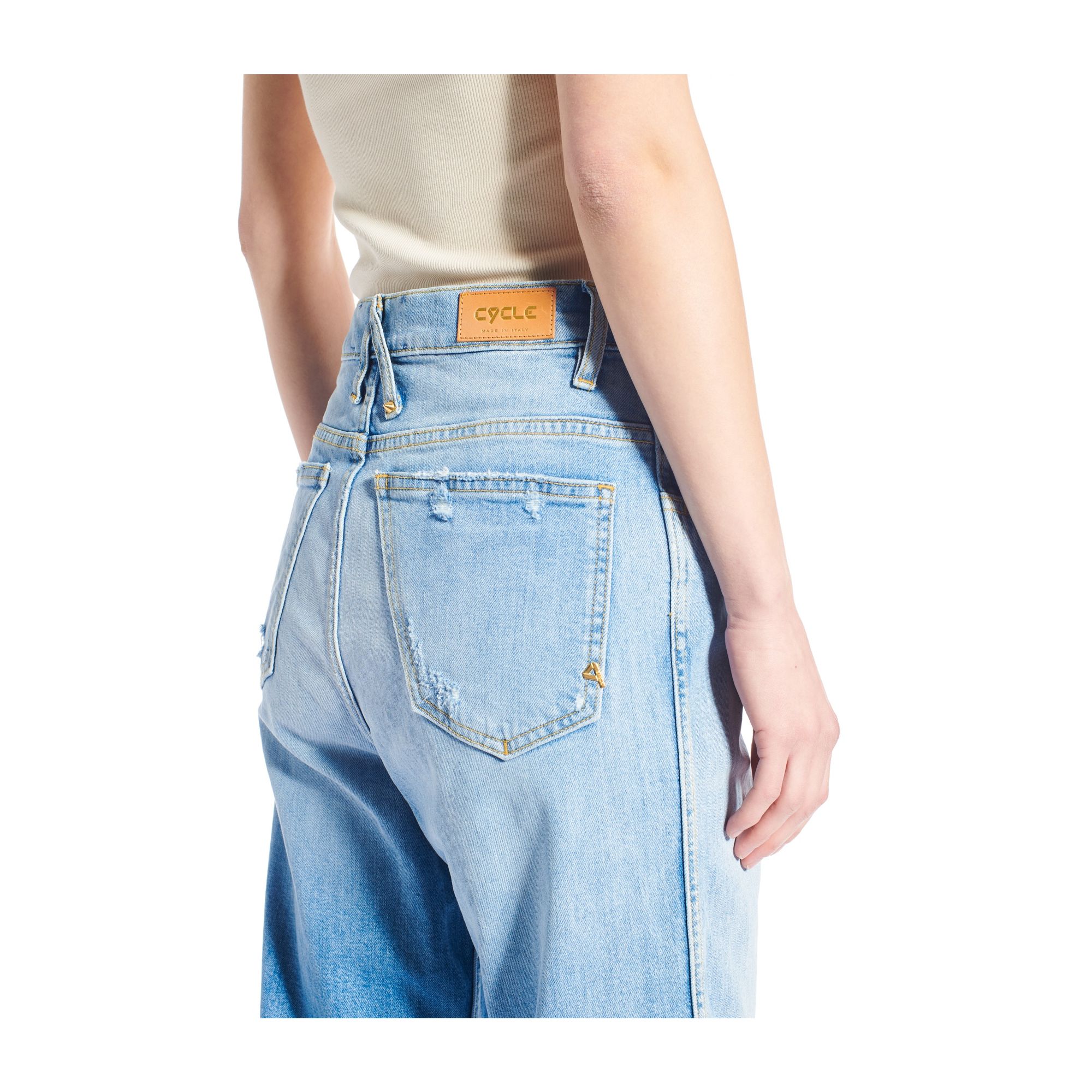 LOLA SUPER HIGH WAIST CARROT CROPPED BLEACHED DESTROYED