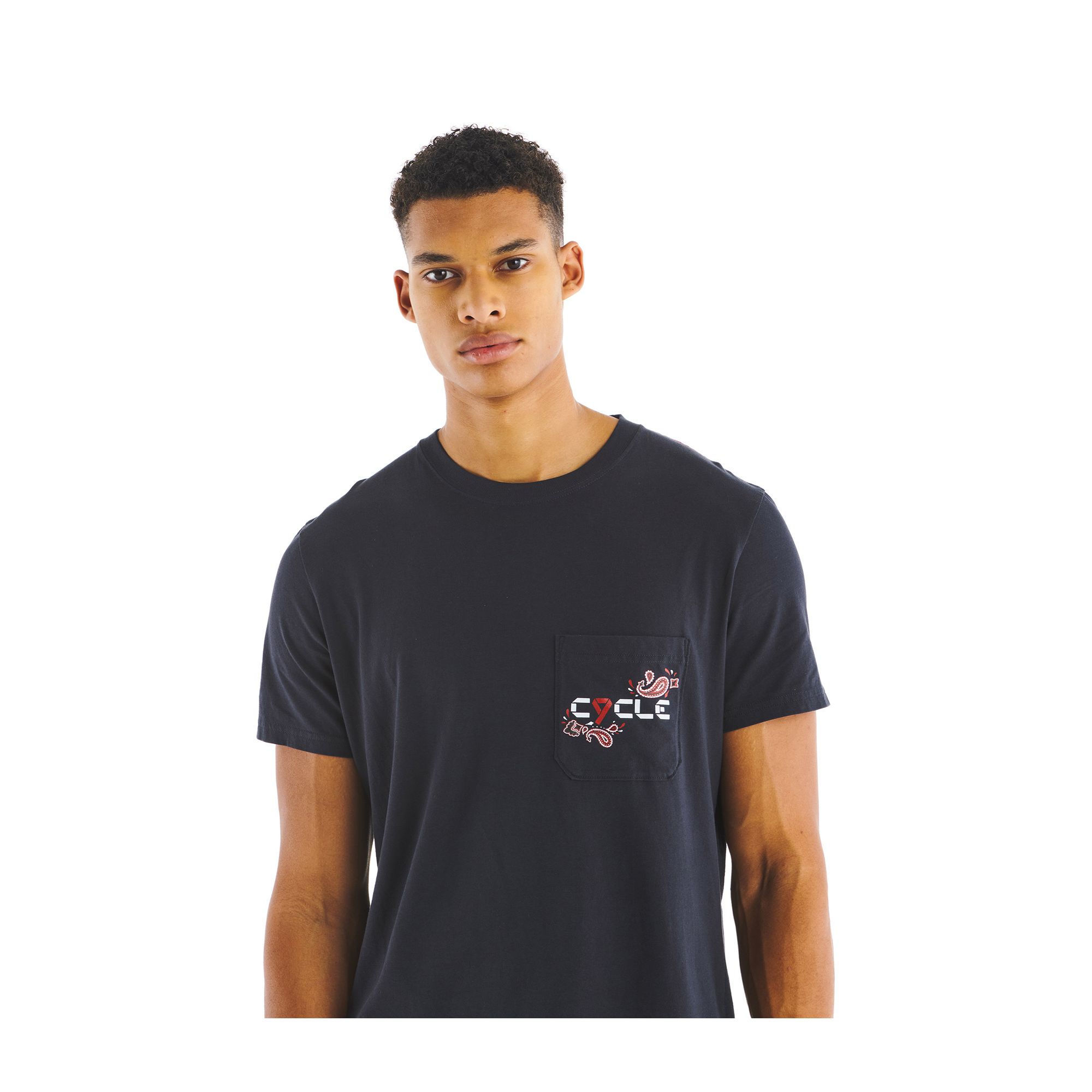 ROB PRINTED REGULAR T-SHIRT WITH POCKET RINSE WASH