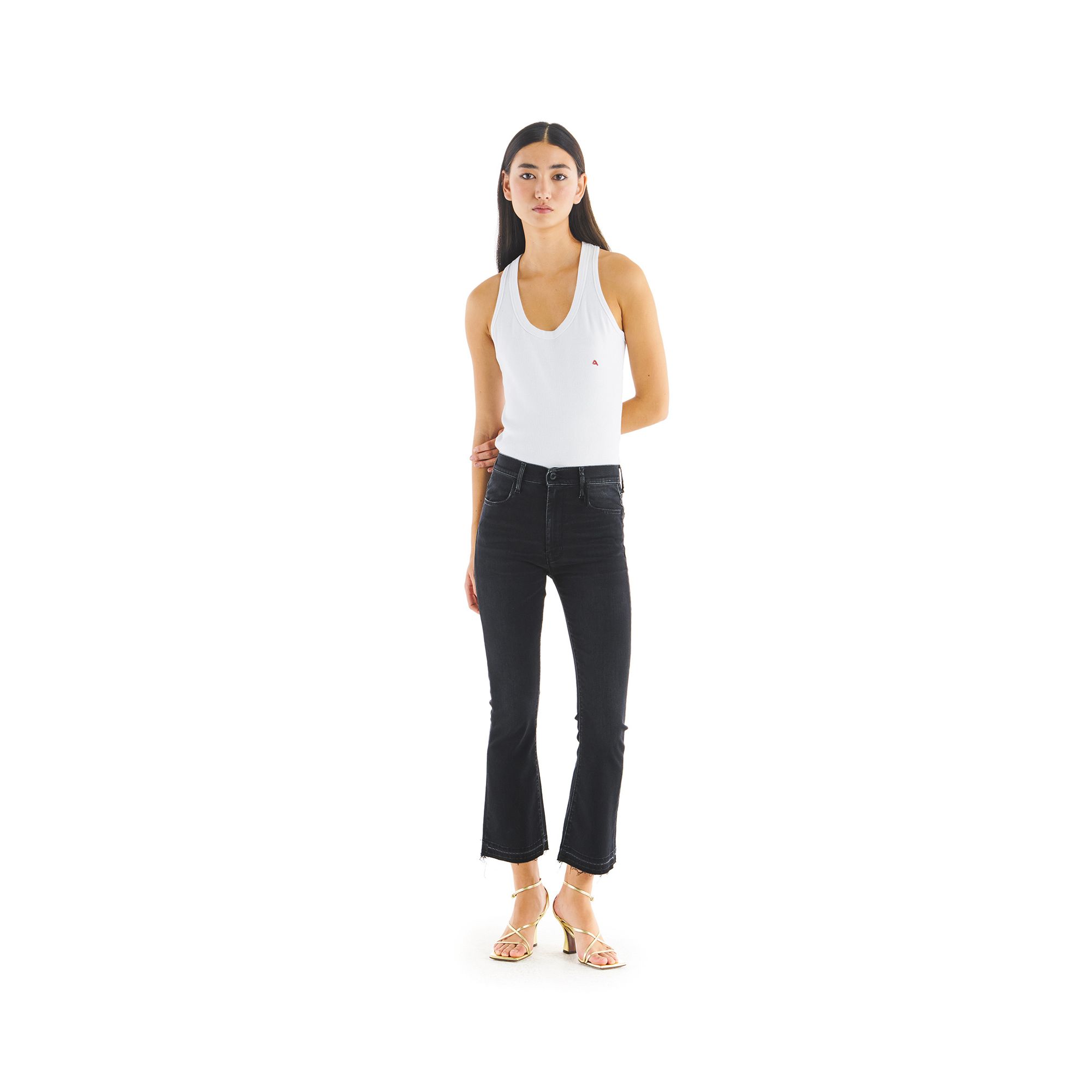 KATE CROP BOOTCUT STONE WASH WITH CONTRAST