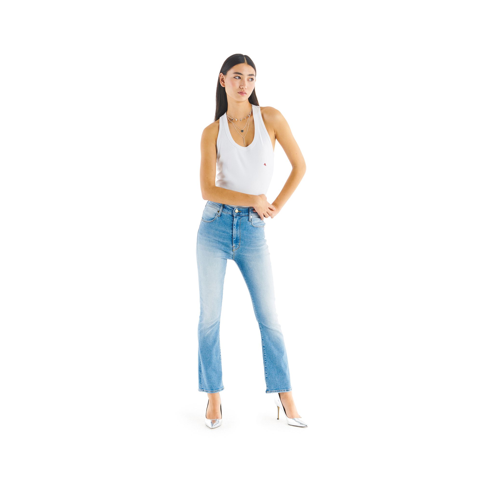 KATE CROP BOOTCUT BLEACHED DESTROYED