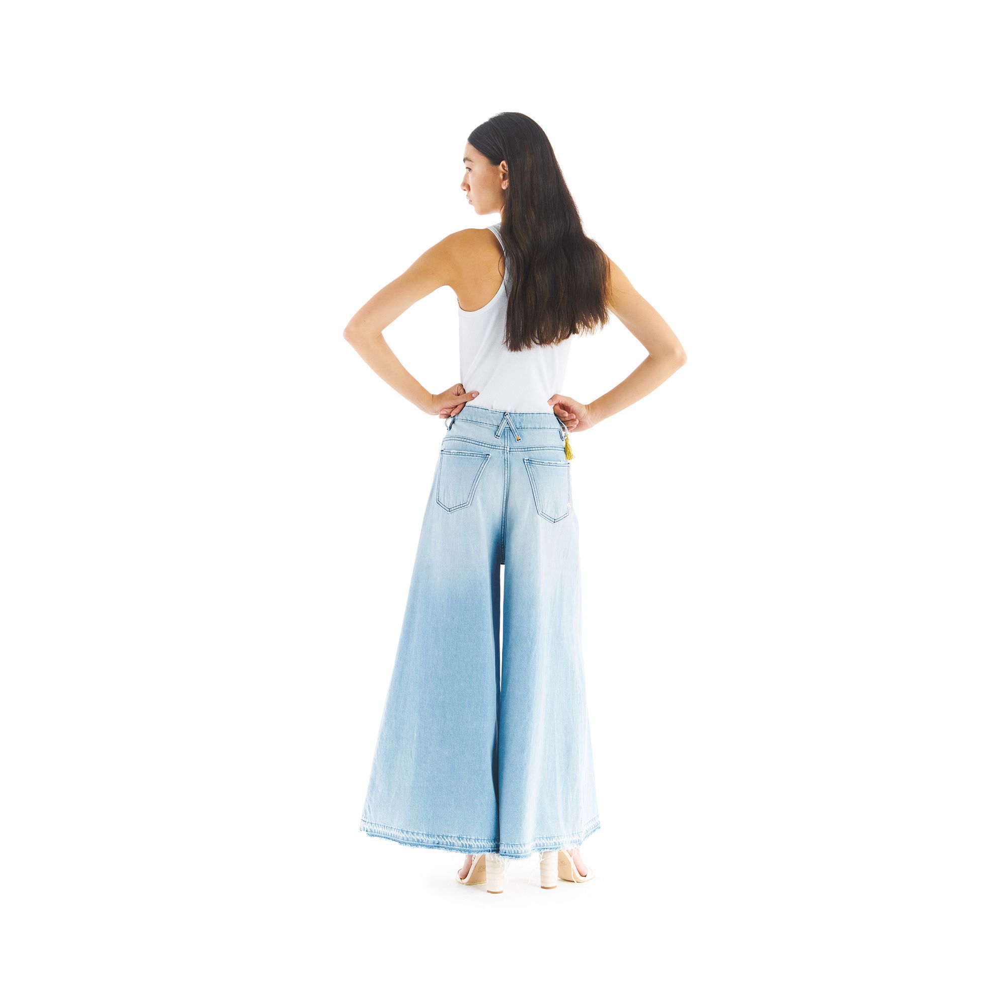 WIDE HIGH RISE SUPER WIDE CROPPED LEG SUPER BLEACHED ROW EDGE