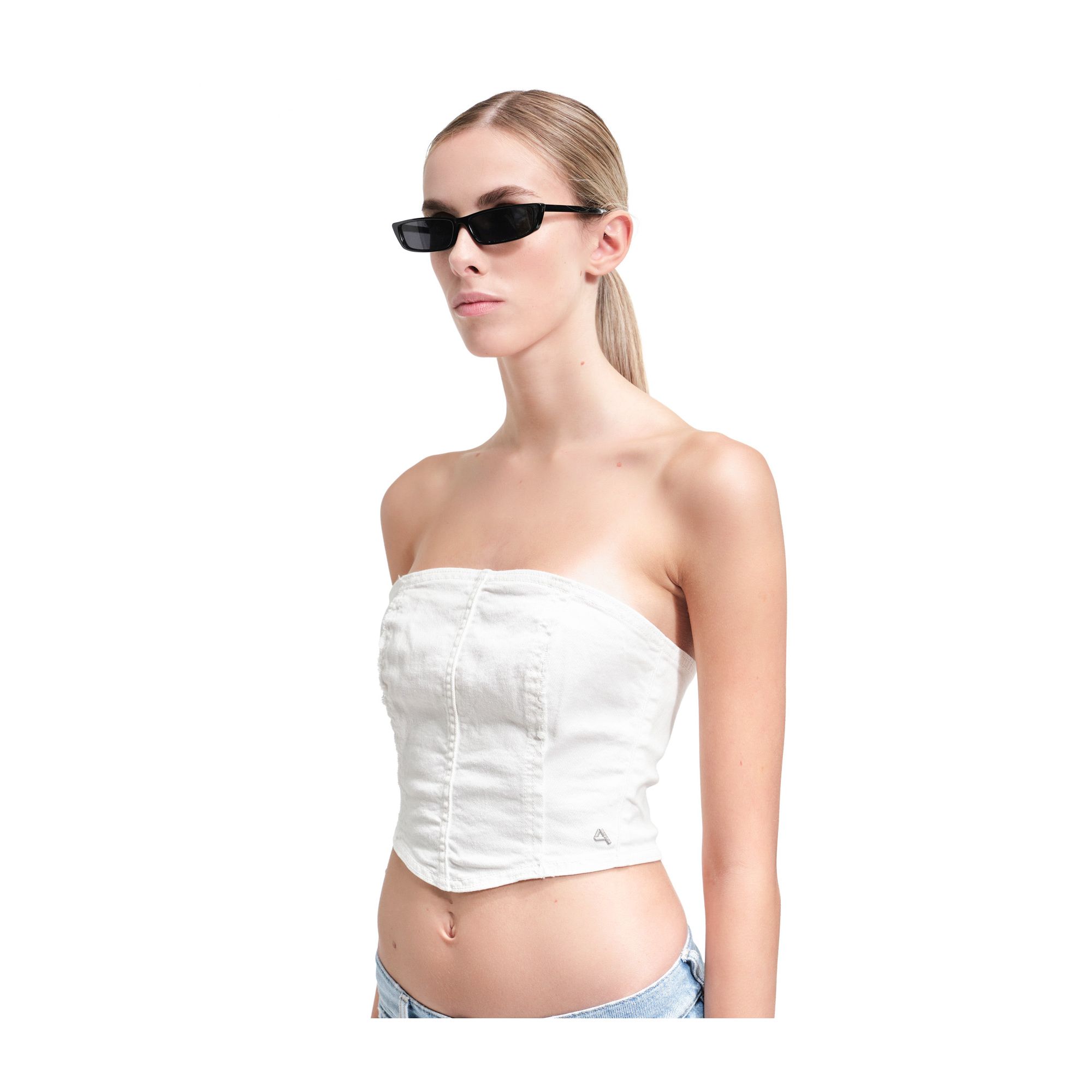 ISLA BUSTIER CROP TOP MARBLE DYED