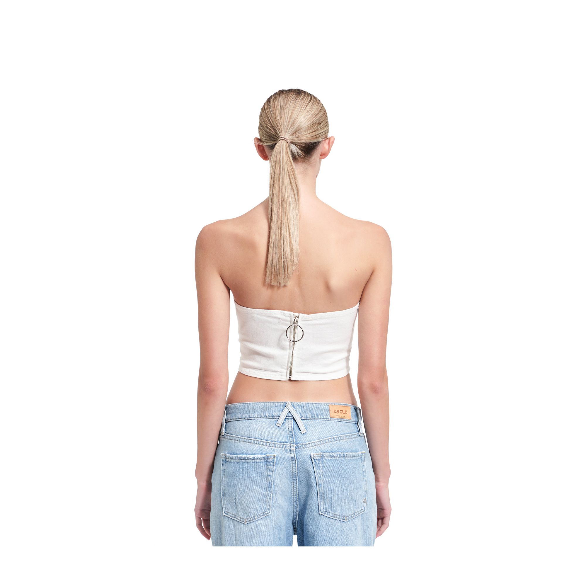 ISLA BUSTIER CROP TOP MARBLE DYED