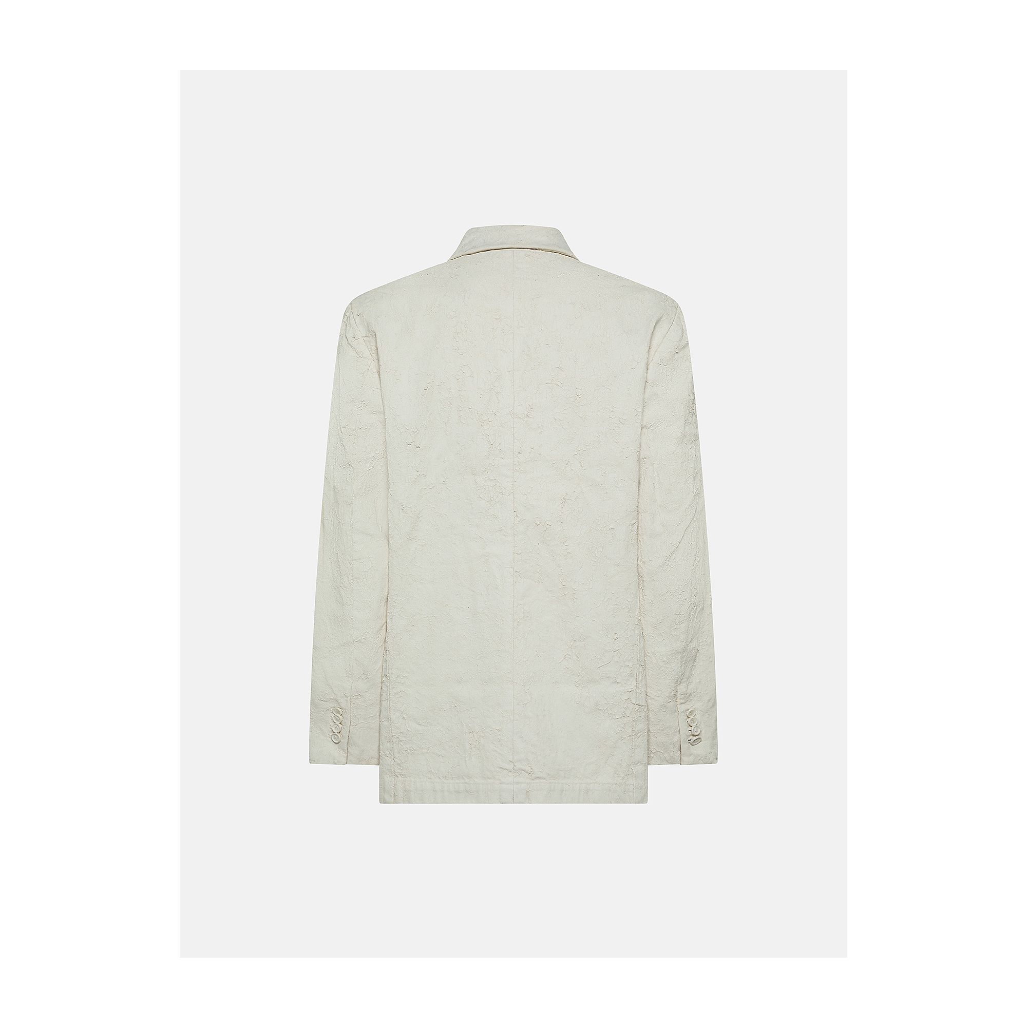 DOUBLE TAILORED OVER JACKET HANDMADE NATURAL WHITE CHALK PASTE