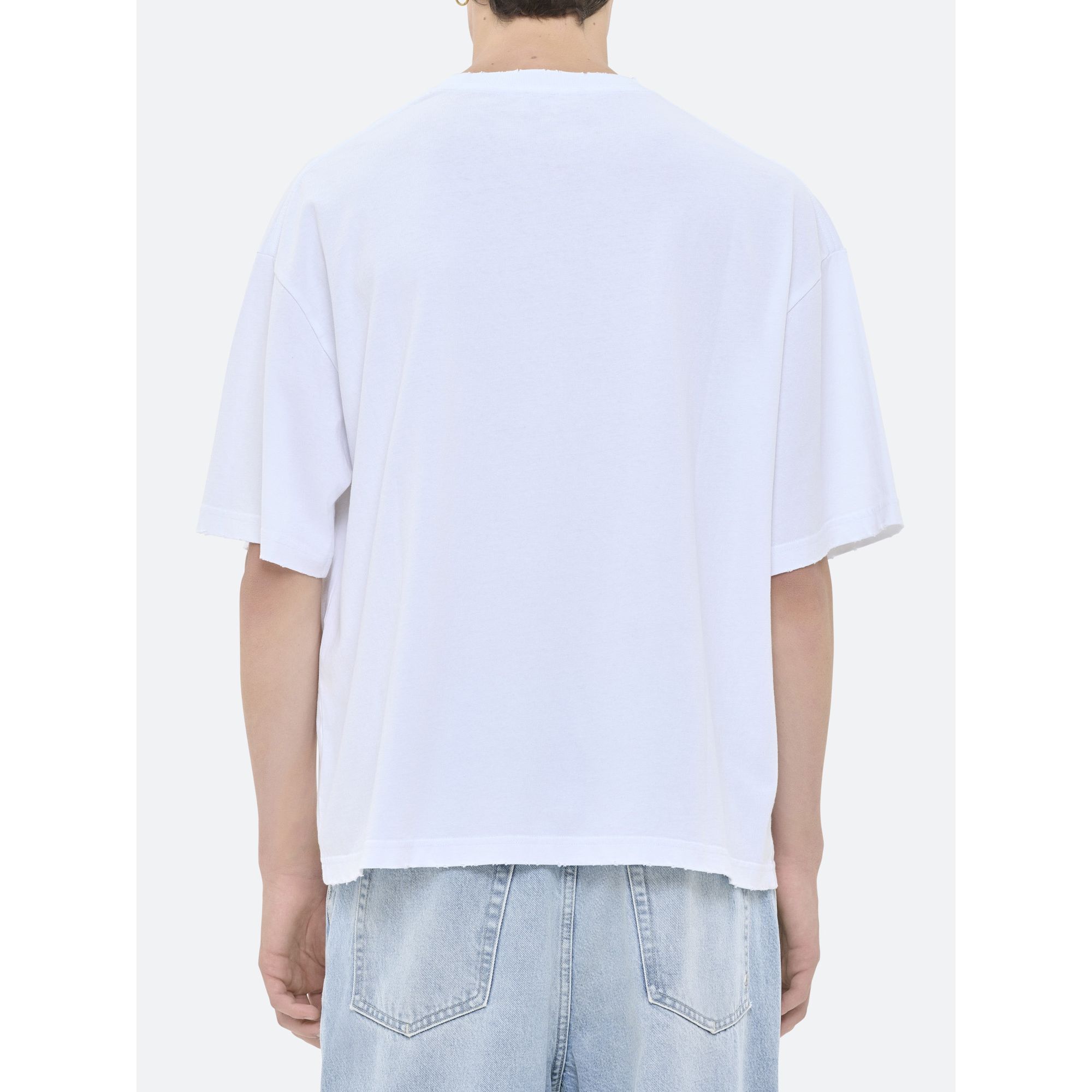 OVER PRINTED T-SHIRT WHITE DISTRESSED WASH