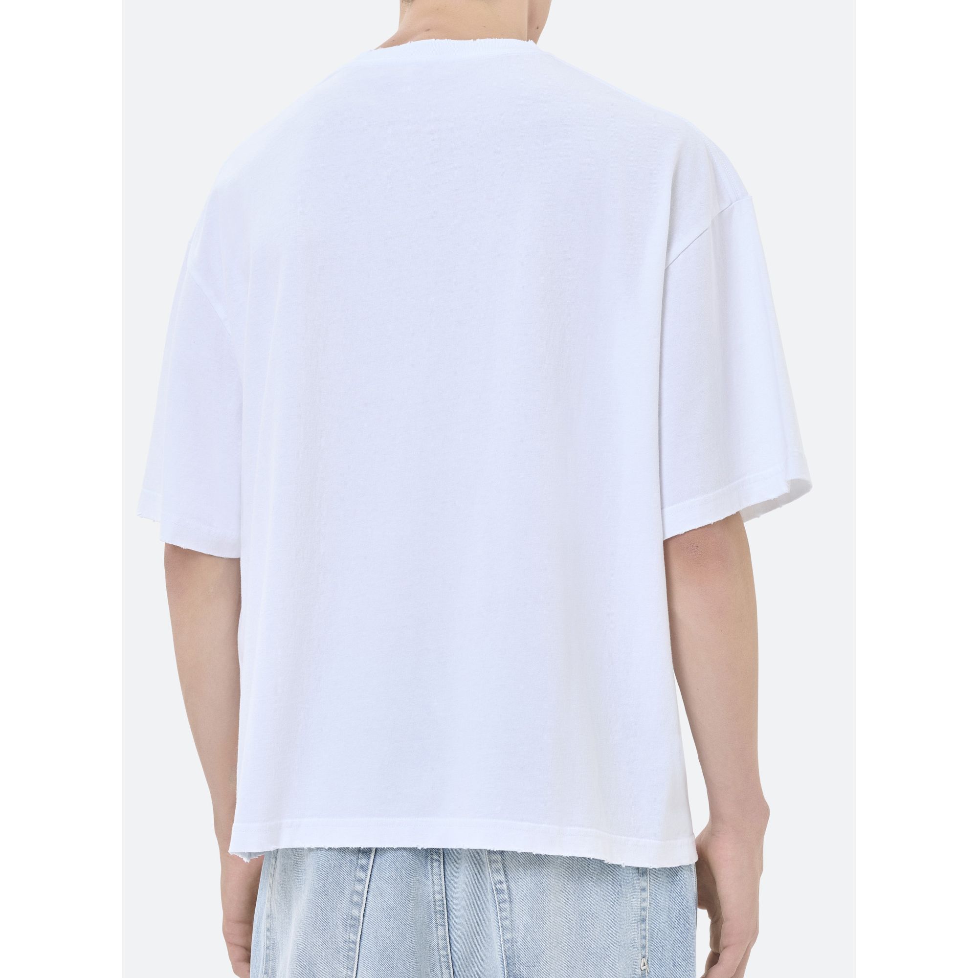 OVER PRINTED T-SHIRT WHITE DISTRESSED WASH