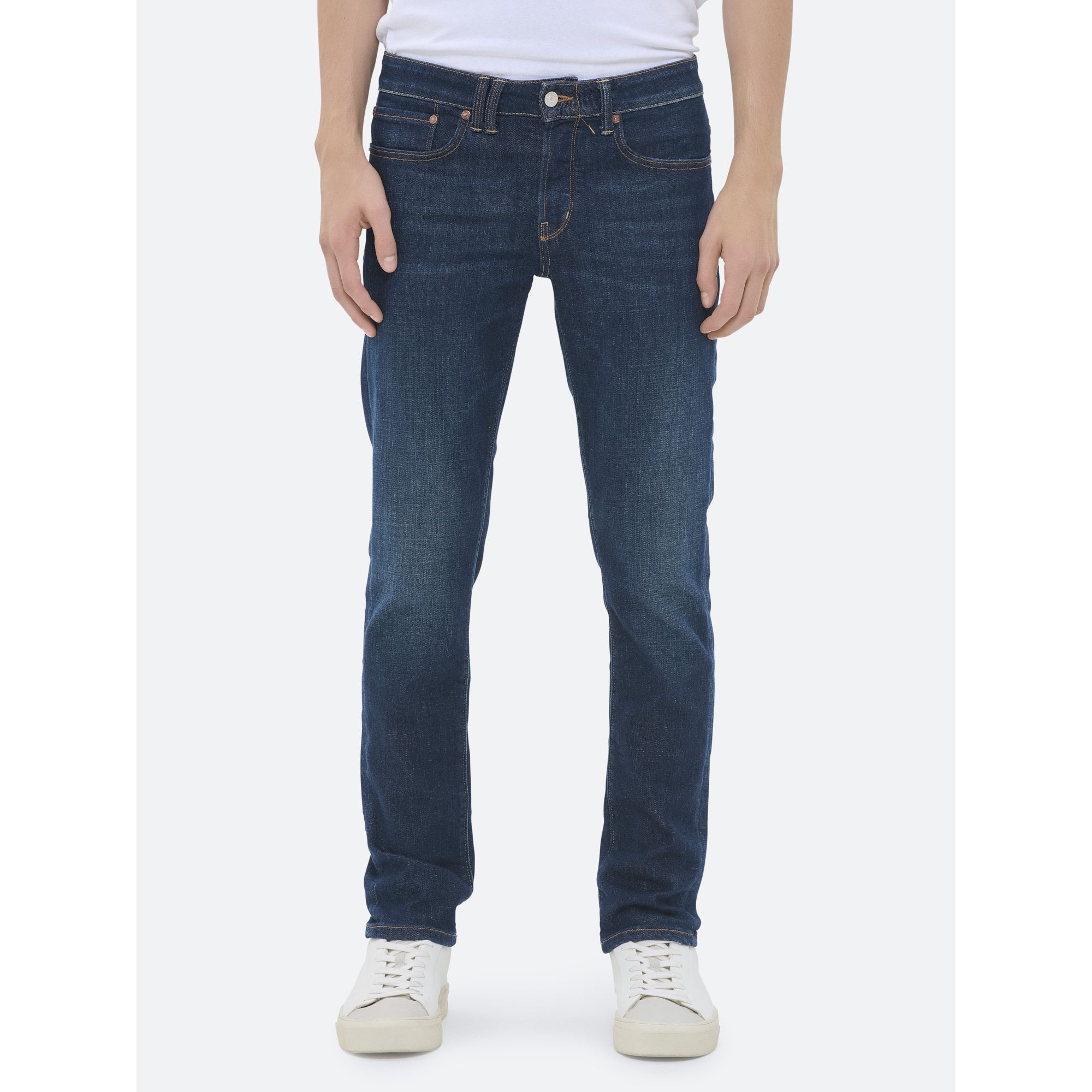 BONE COMFORT SKINNY DARK RINSE BRUSHED