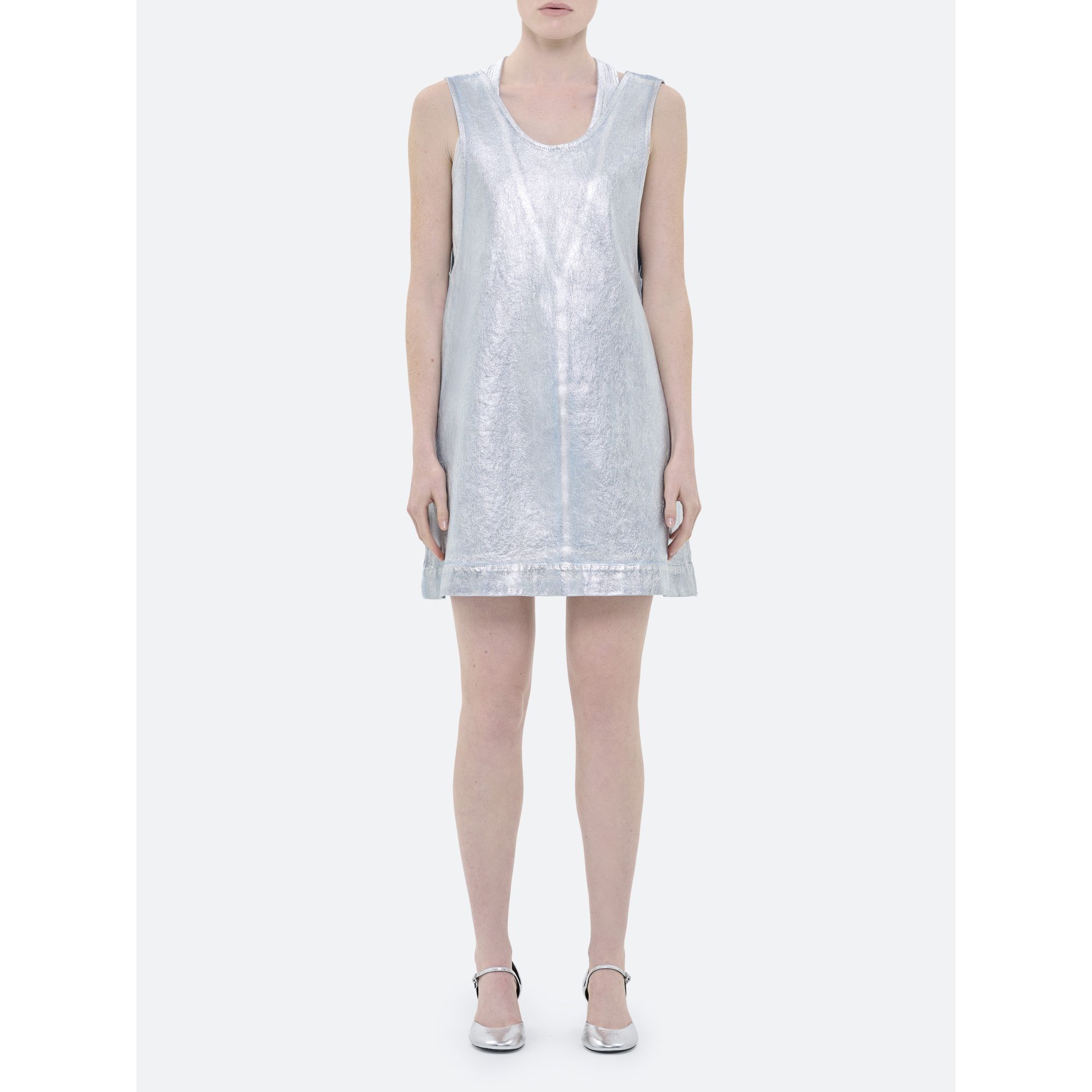 IRIS SLEEVELESS DRESS SILVER COATING