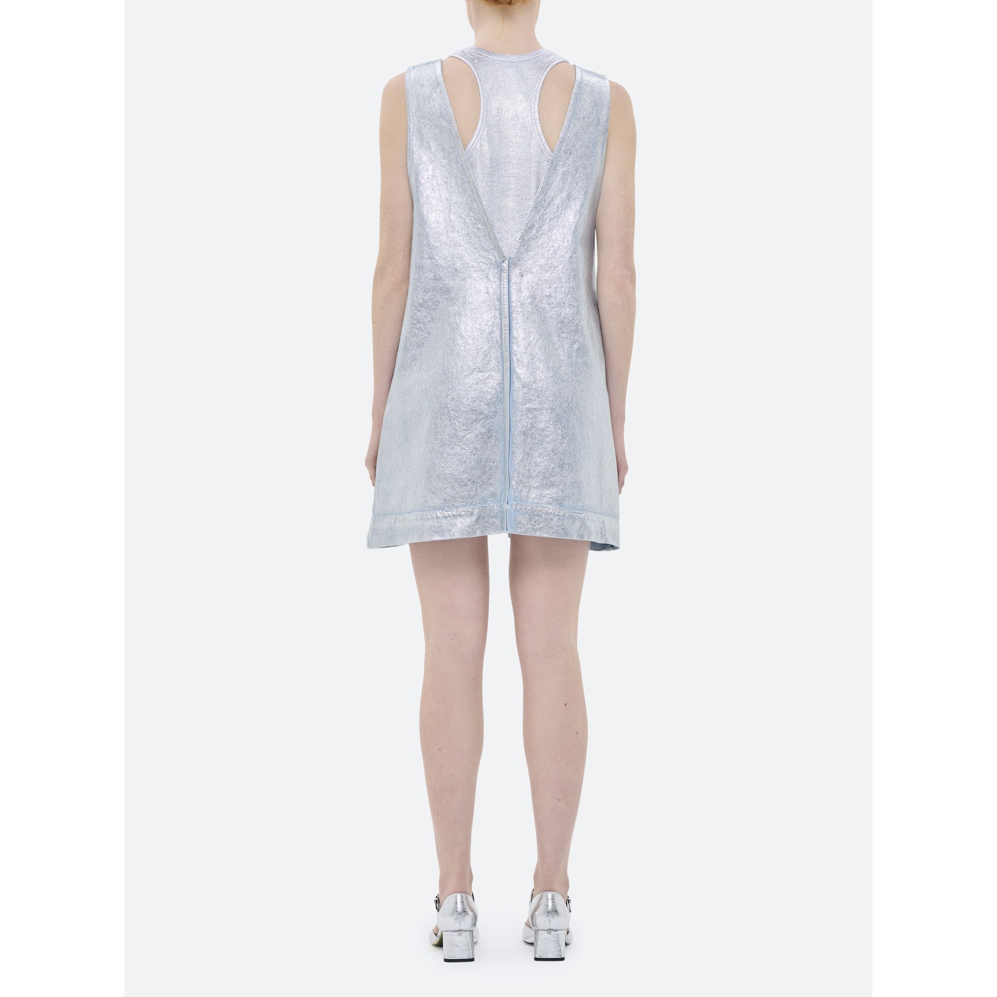 IRIS SLEEVELESS DRESS SILVER COATING