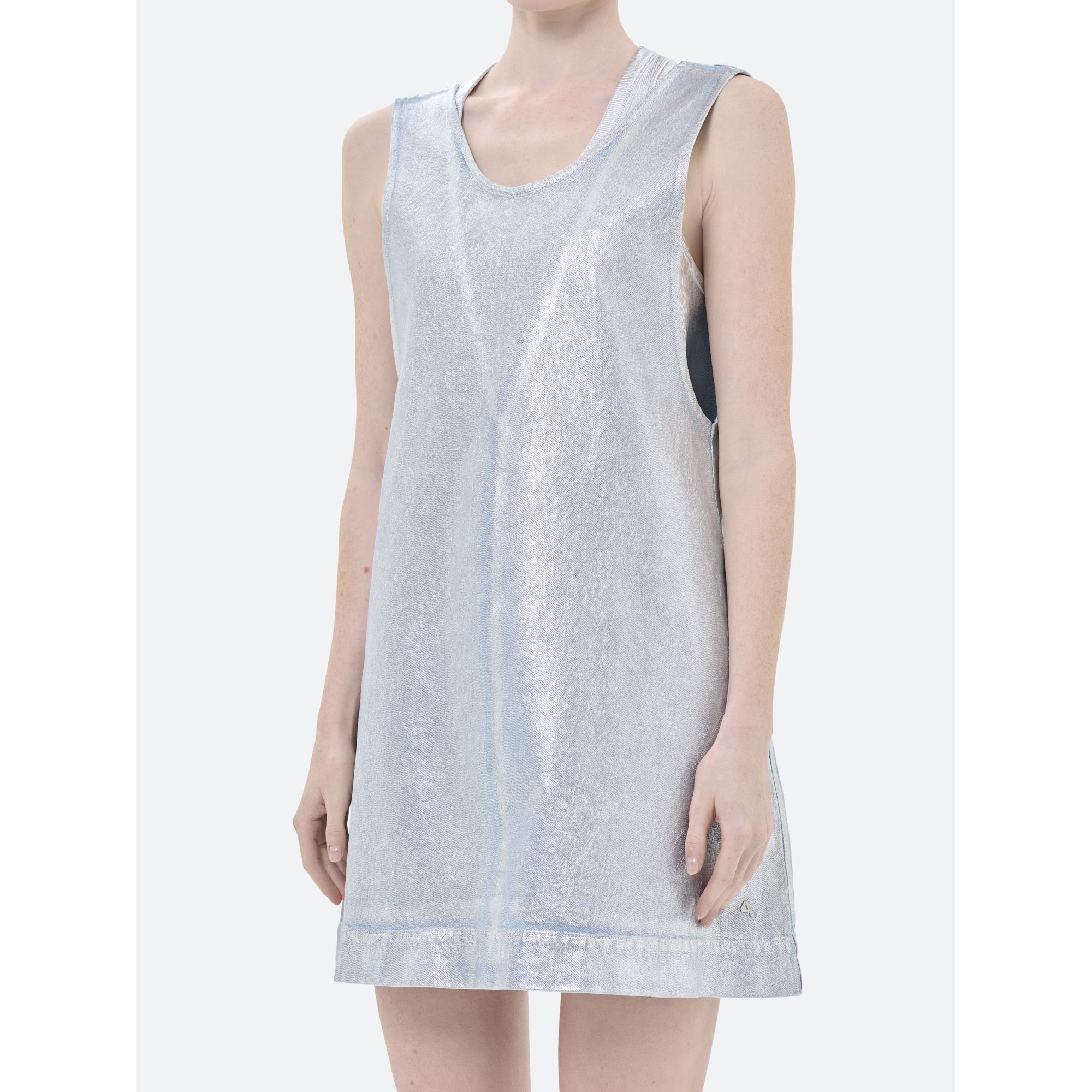 IRIS SLEEVELESS DRESS SILVER COATING