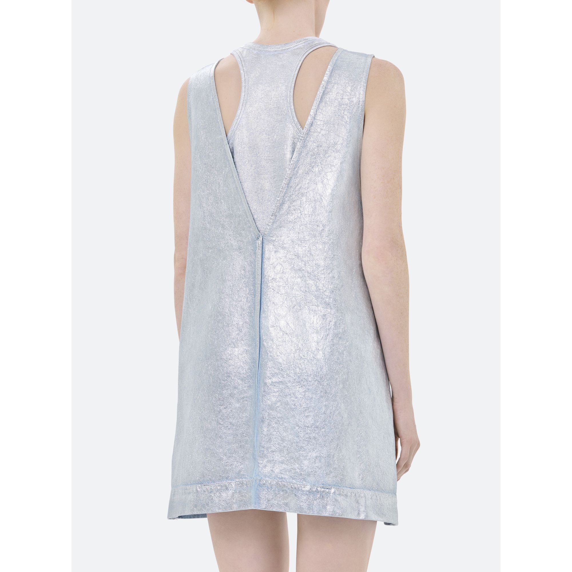 IRIS SLEEVELESS DRESS SILVER COATING