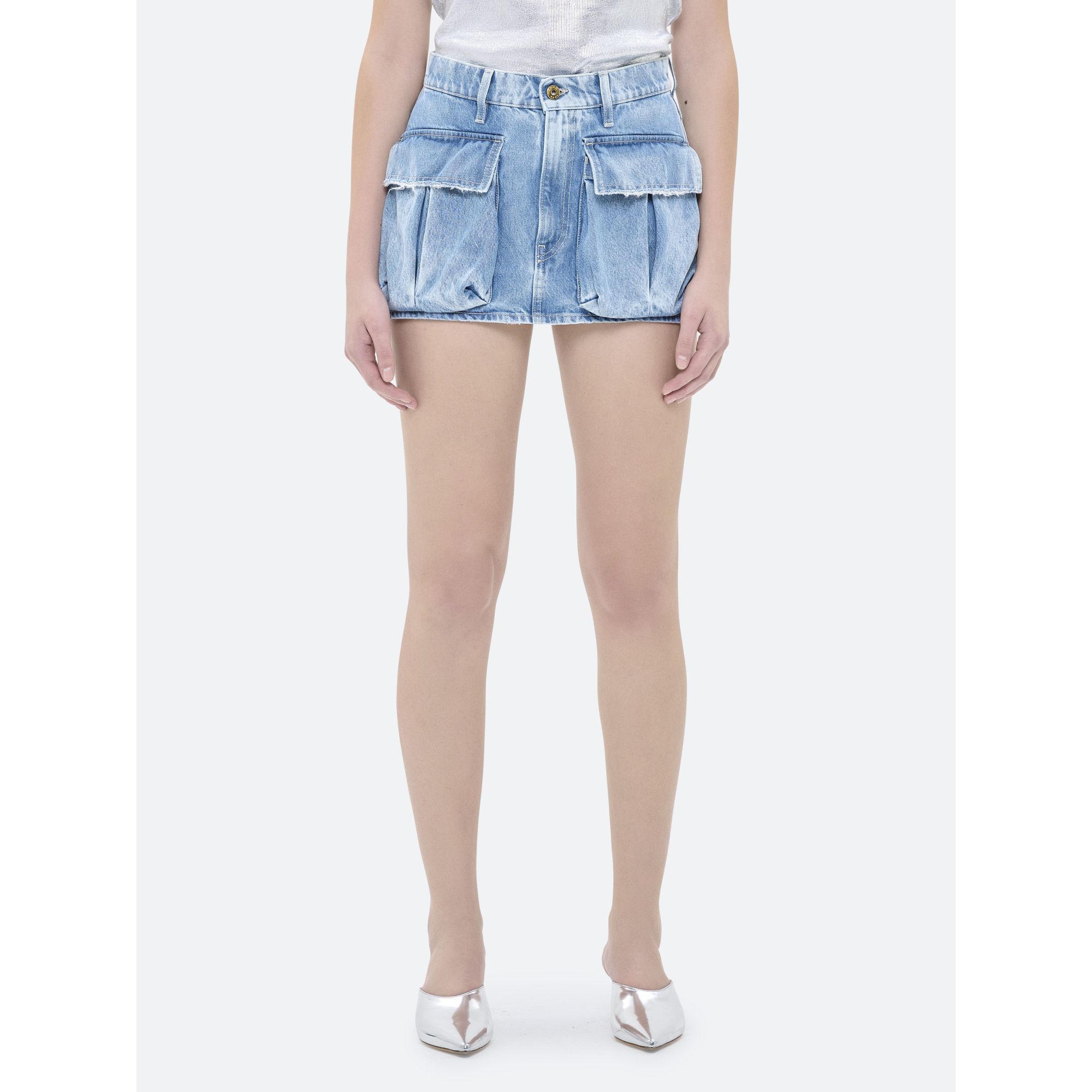 Mimì denim cargo mini skirt