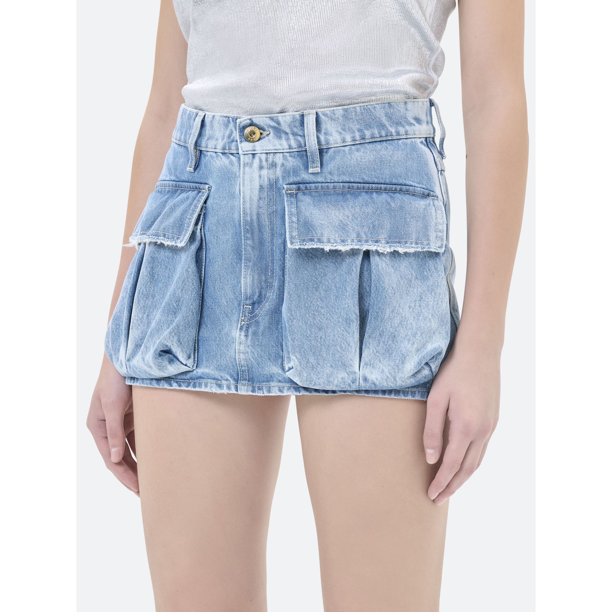 Mimì denim cargo mini skirt