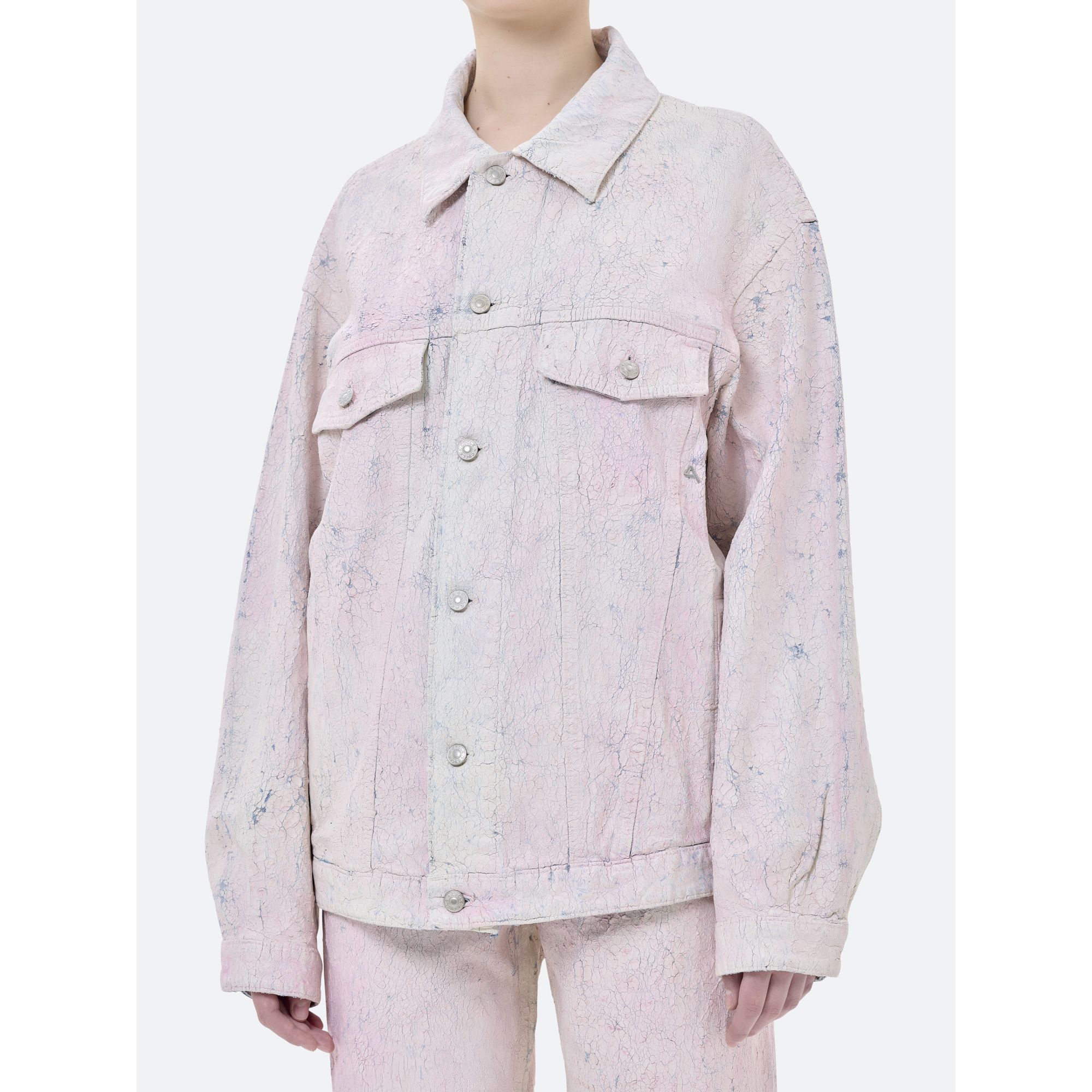 LOGAN TRUCKER OVER JACKET HANDMADE PINK CHALK PASTE