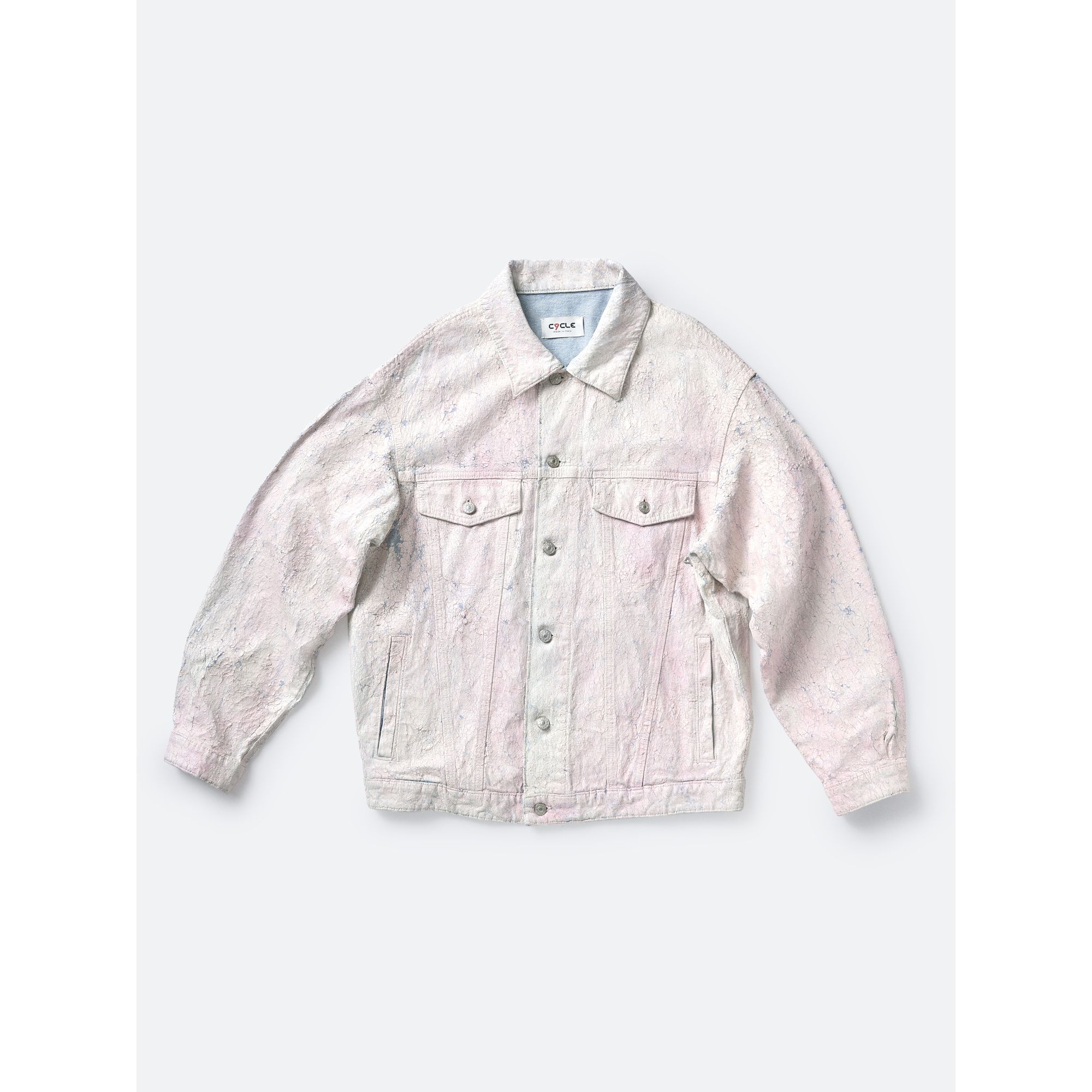 LOGAN TRUCKER OVER JACKET HANDMADE PINK CHALK PASTE