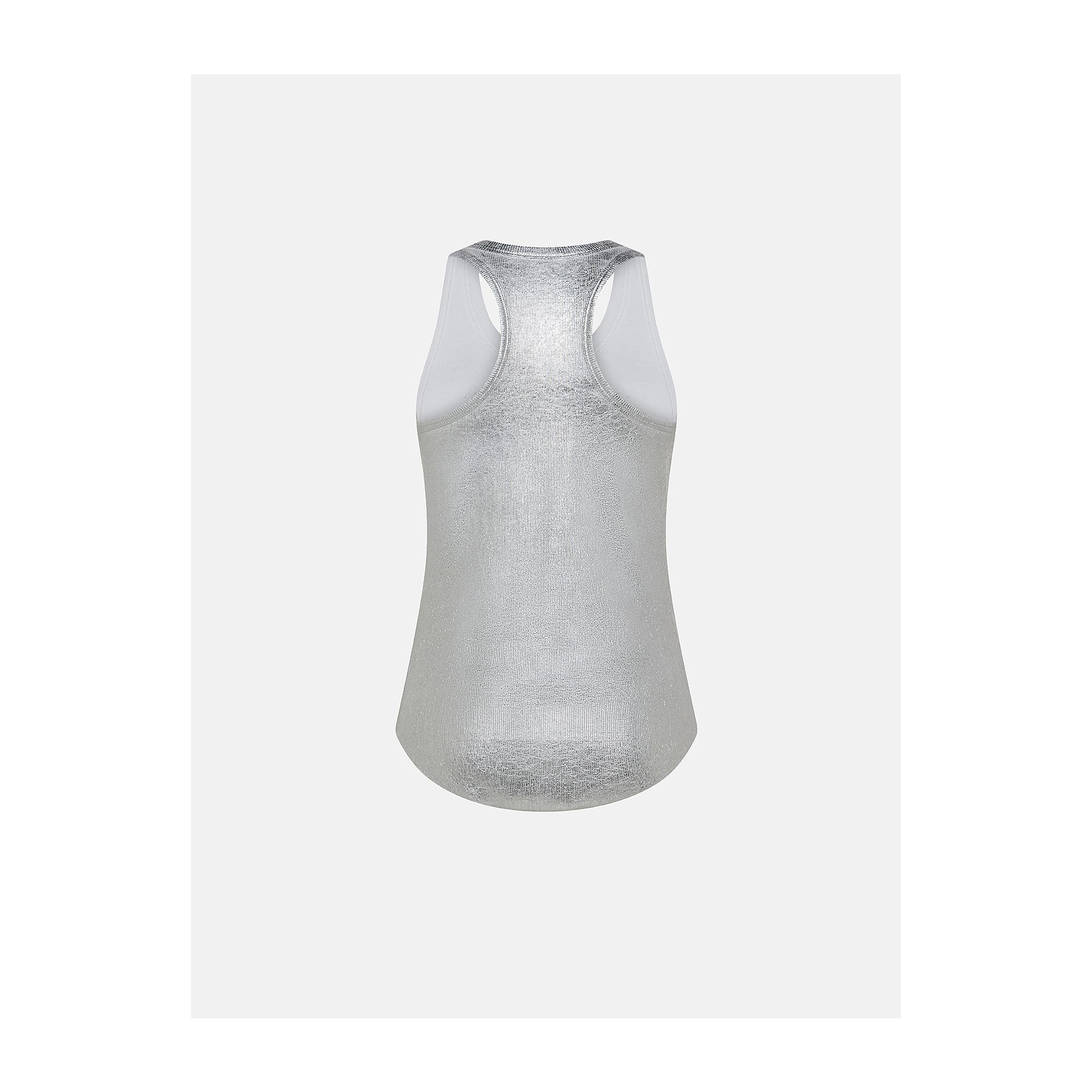 AMERICA RIBBED TANK TOP COATED LEATHER EFFECT