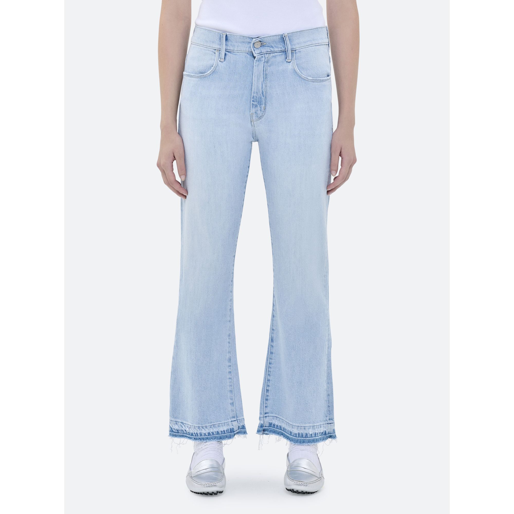 KATE NEW SLIM CROP BOOTCUT SUPER BLEACHED FRAYED EDGE