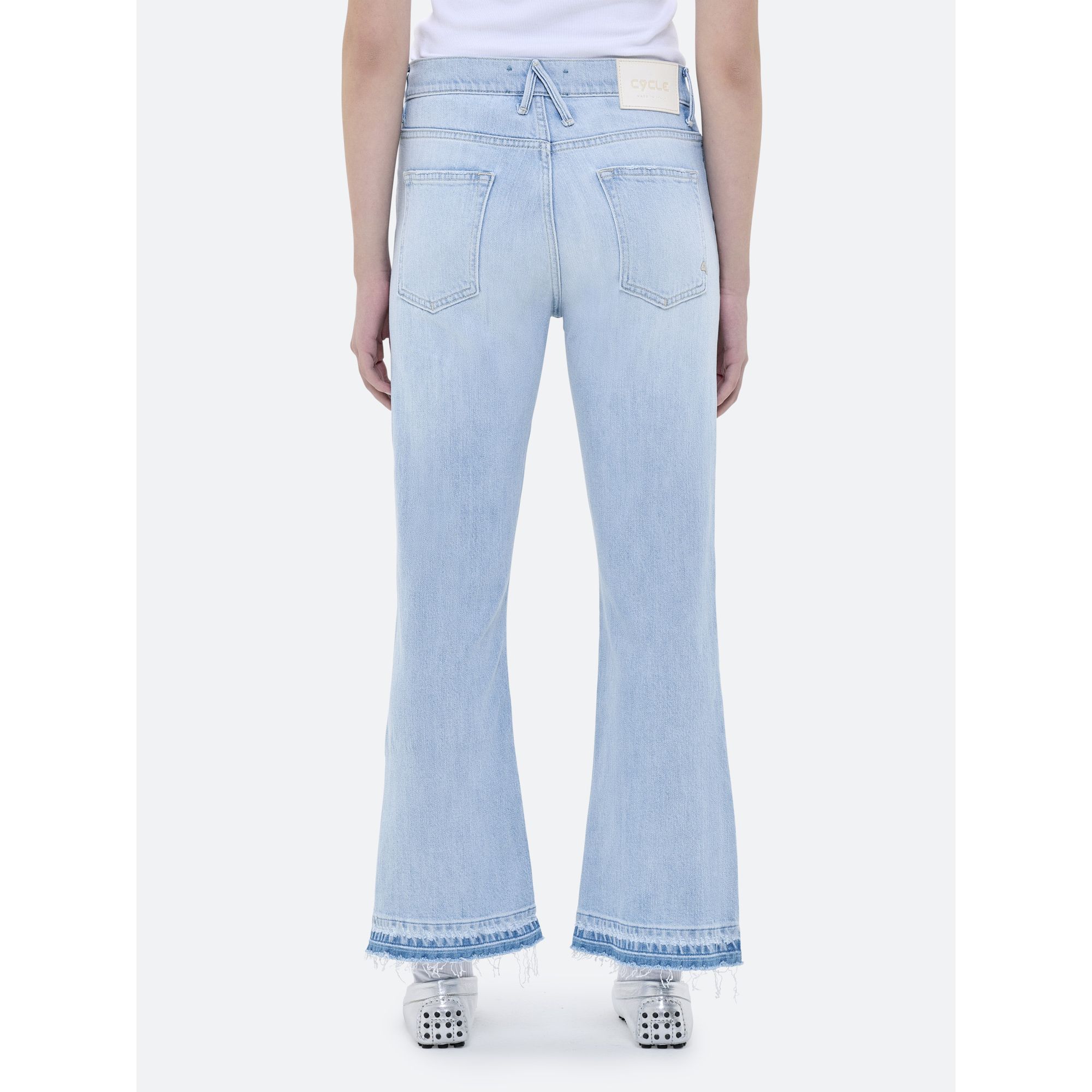 KATE NEW SLIM CROP BOOTCUT SUPER BLEACHED FRAYED EDGE