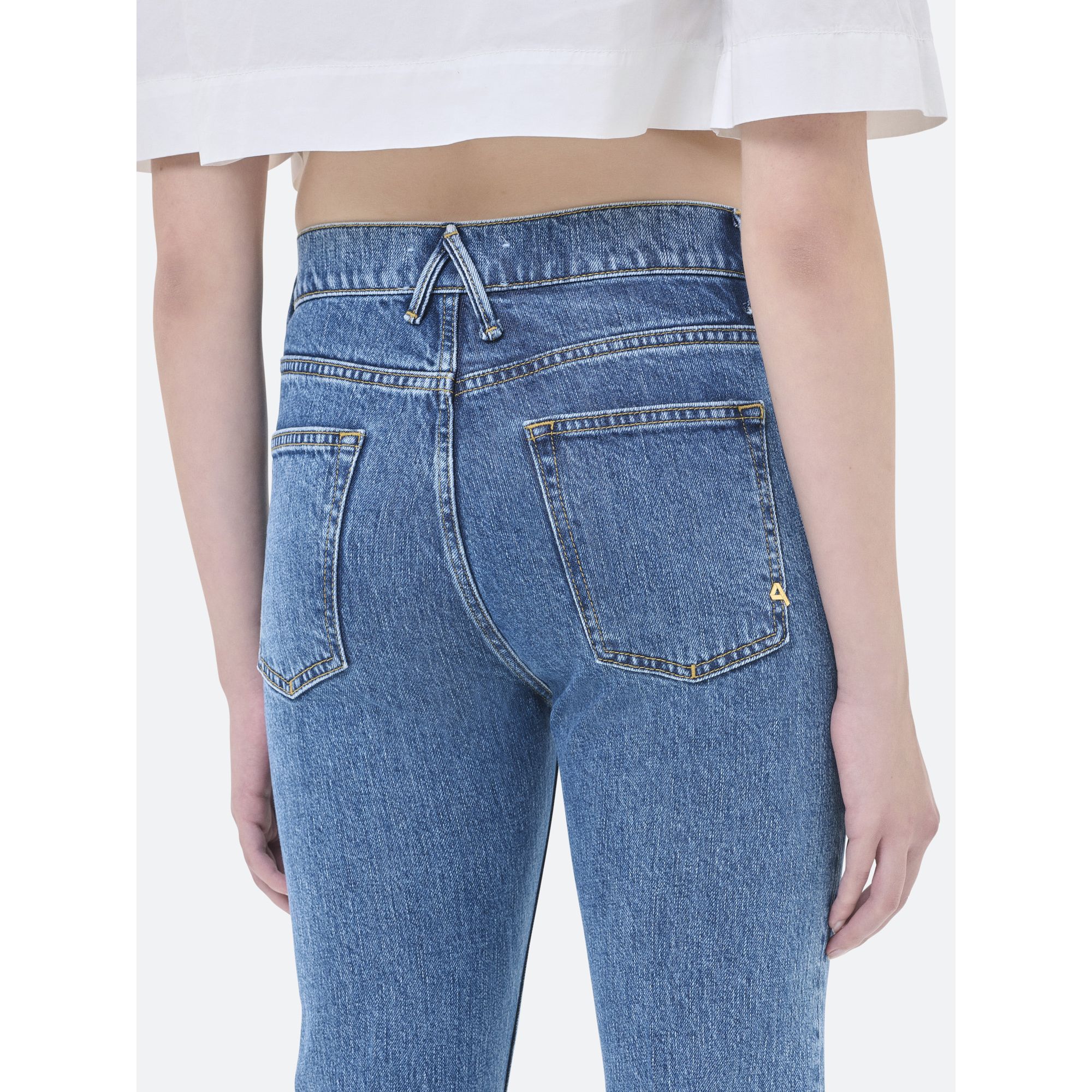 KATE NEW SLIM CROP BOOTCUT TURN UP LIGHT ACID WASH MARBLE