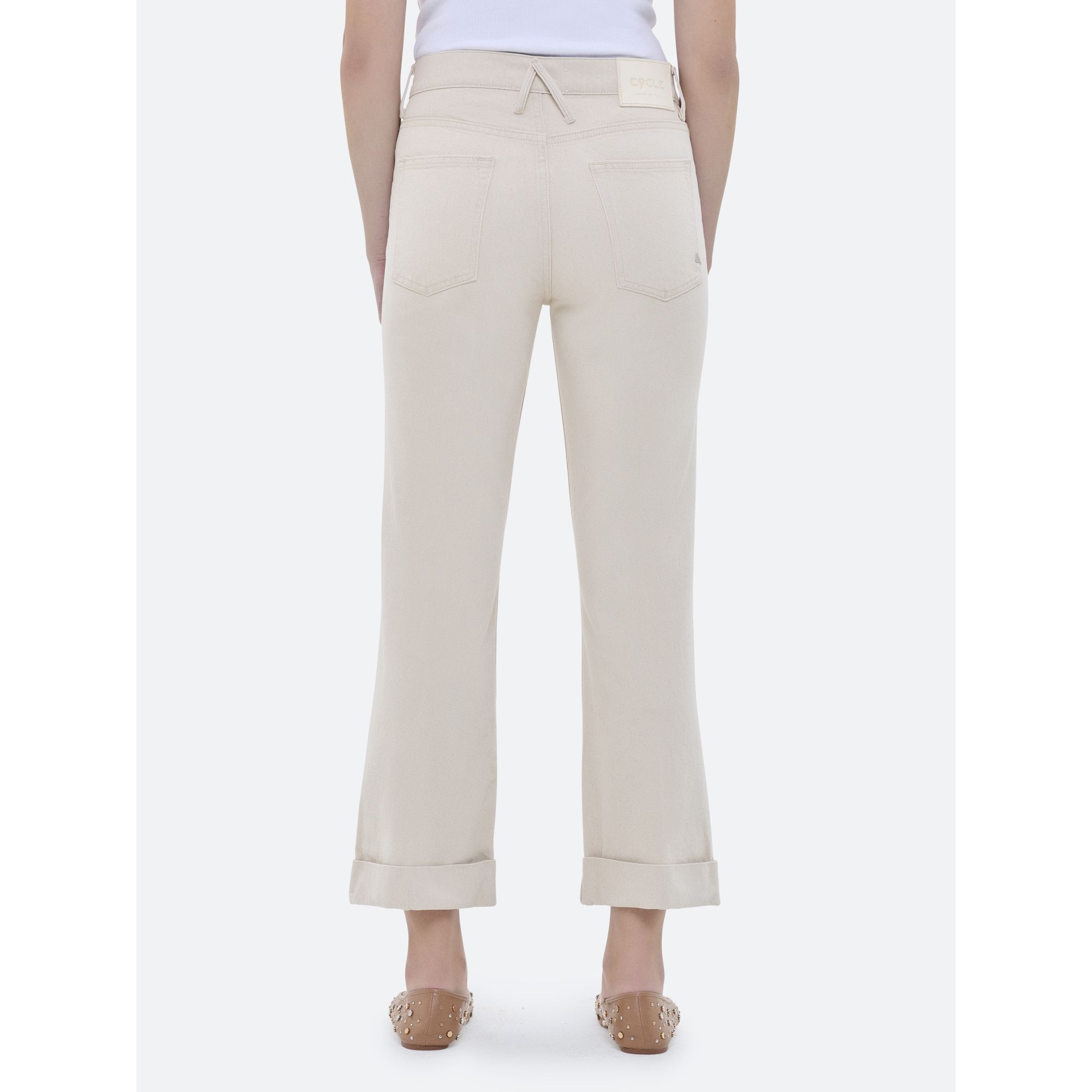 KATE NEW SLIM CROP BOOTCUT TURN UP RINSE WASH