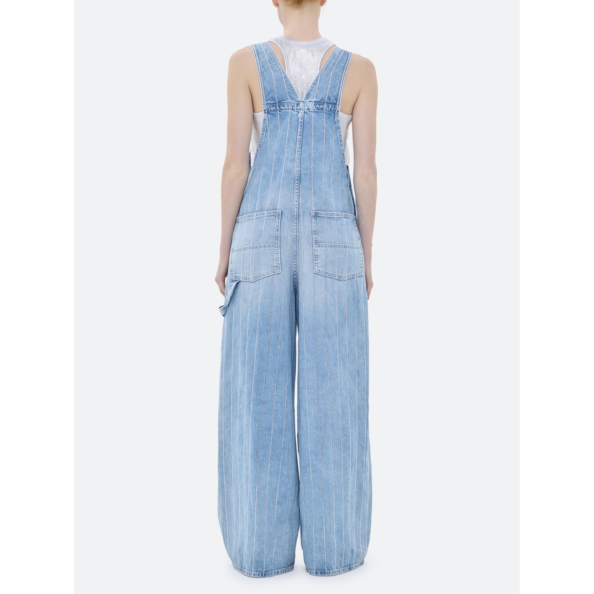 VICKY JUMPSUIT WITH STRASS BLEACH SUBTLE FADING AND WHISKERING